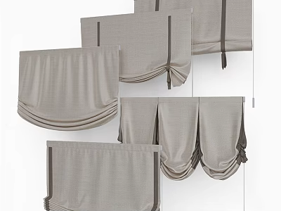 Jane European Roman Curtain 3d model