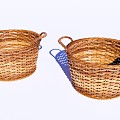 Modern Courtyard Sketches Bamboo Basket Dirty Clothes Basket Rattan Storage Basket Bamboo Vegetable Basket Woven Bamboo Basket Farming Sketches Basket 3d model