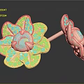 Elegant Rose Gold Flower Shaped Earrings With Sparkling Diamonds And Central Gemstone
