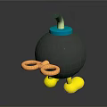 Cute Black Cartoon Doll With Blue Lid Yellow Glasses And Yellow Feet