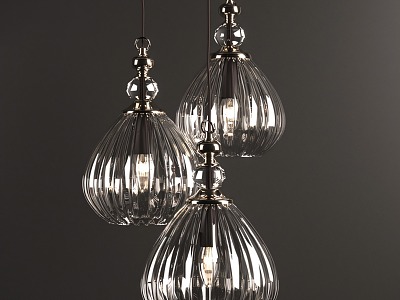 Industrial chandelier lamps 3d model