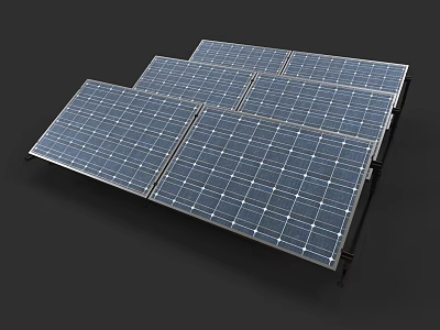 Industrial Solar Panels Array with High Efficiency for Renewable Power Generation 3d model