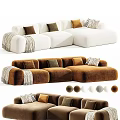 Modern Multi Seater Sectional Fabric Sofa With Various Color Choices And Cozy Decorative Pillows Throws