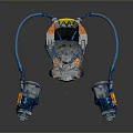 Other Blue And Orange Mechanical Device With Connecting Tubes And Transparent Parts