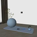 Essential Home Gym Sports Equipment Including Blue Exercise Ball Yoga Mat Kettlebell And Jump Rope
