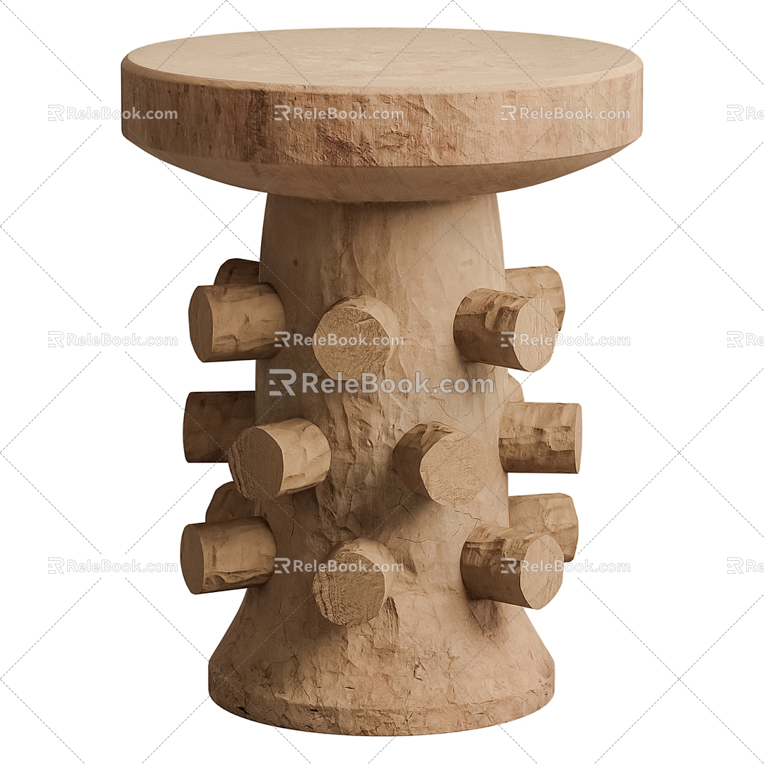 Pols Potten New Chinese Style Solid Wood Modeling Side Table model