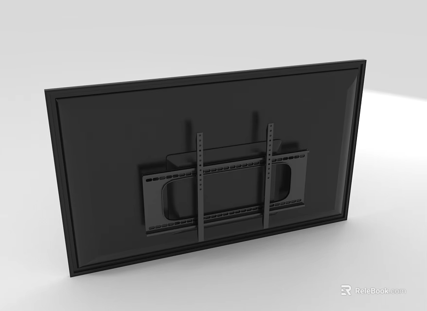 Black Flat Screen Television With Sleek Design And Wall Mount Bracket 3d model 