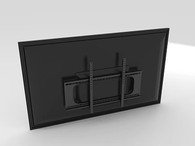 Black Flat Screen Television With Sleek Design And Wall Mount Bracket 3d model