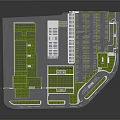 Vibrant Cartoon Scene Of Modern Campus Layout With Green Buildings Roads And Greenbelts