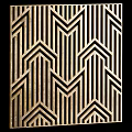 Modern Decorative Partition Screens With Geometric Patterns In Gold And Black