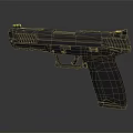 Modern Tactical Pistol With Textured Grip Green Dot Sight And Metallic Finish