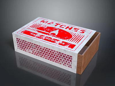 Brown And White Watch Box With Red Design WATCHES Text And Honeycomb Side 3d model