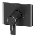 Modern Matte Black Shower Faucet System With Handheld Sprayer And Control Knob