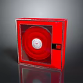 Red Fire Equipment Cabinet With Transparent Door Enclosed Fire Hose Reel