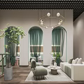 Elegant Luxury Beauty Hair Salon Interior With Modern Decor And Styling Stations