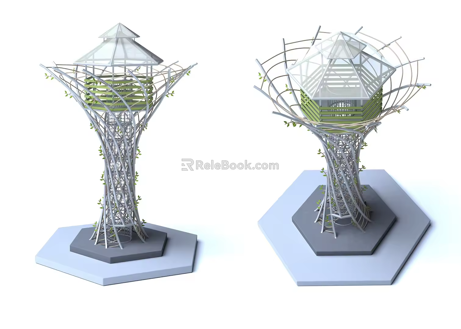 Observation Deck Rotating House Rotating Ladder Drilling Net Crawling Children's Paradise Tree Tower Climbing 3d model