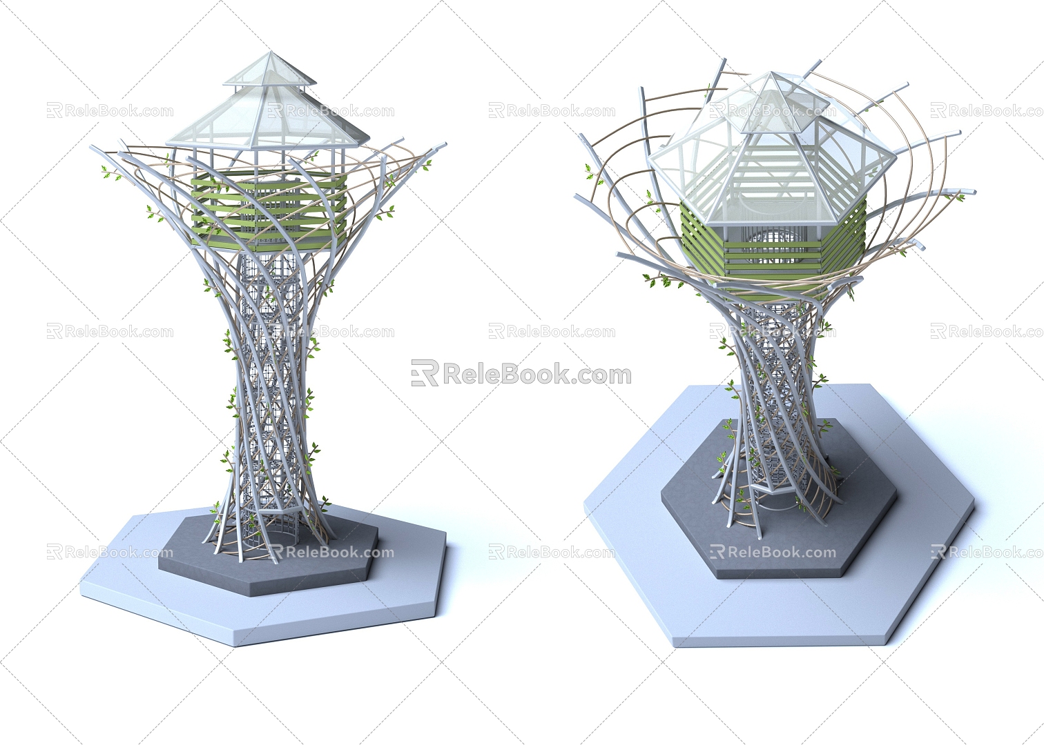 Observation Deck Rotating House Rotating Ladder Drilling Net Crawling Children's Paradise Tree Tower Tower Climbing 3d model