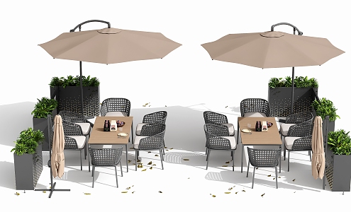 Modern outdoor tables and chairs 3d model