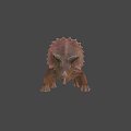 Detailed Brown Triceratops Dinosaur Model With Horns In Standing Pose