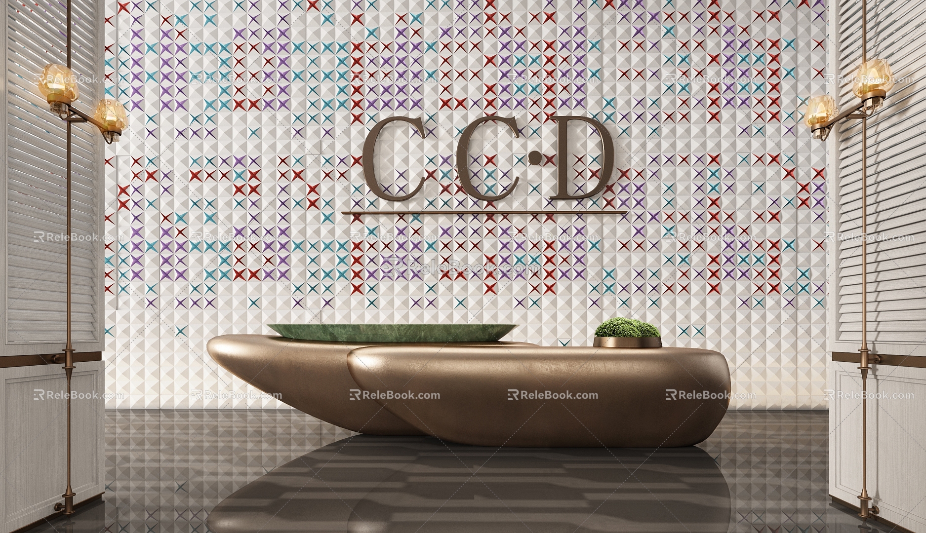 CCD reception desk 3d model