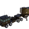 Tank Transport Military Vehicle for U.S. Army With Trailer and Star Logo