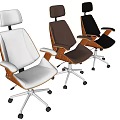 Modern Office Chairs In White Brown Black With Armrests And Swivel Bases