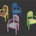 Stylish Accent Chairs With Various Colorful Patterns And Wooden Frames Design