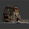 Vintage Style Fabric Crossbody Bag With Colorful Geometric Patterns Leather Accents And Flap Design