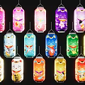 Colorful Lucky Cat Hanging Lanterns As Decorative Furniture For Home Interiors
