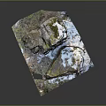 Rocky Terrain 3D Model With Mossy Surface Snowy Patches And Natural Textures