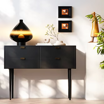 Modern Italian-style Entrance Cabinet Italian-style Side Cabinet Italian-style Decorative Cabinet Modern Table Lamp Jewelry Ornaments 3d model