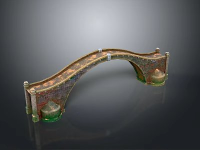 Intricate Decorative Arch Bridge 3D Model Featuring Detailed Piers And Ornate Design 3d model