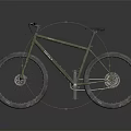Green Mountain Bike with Black Handlebar and Seat Wide Tires for Off Road Riding