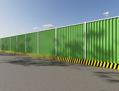 Warning tape of enclosure wall 3d model