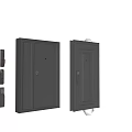 Modern Double Entry Doors With Striped Design And Security Lock Hardware