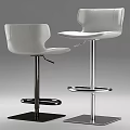 Modern Bar Stools With Black And White Design Metal Frames And Comfortable Seating 3d model