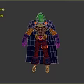 Detailed 3D Action Figure With Blue Cape Red Purple Outfit Orange Accents And Red Boots