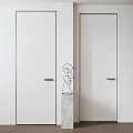 Modern White Swing Door Design For Home Interior With Sleek Handle And Frame 3d model