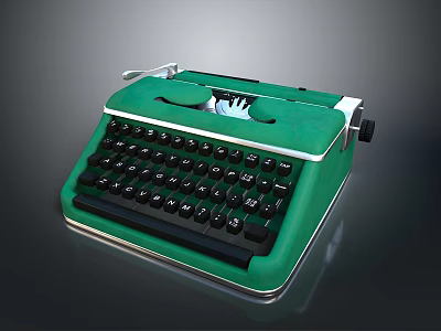 Vintage Green Typewriter With Retro Style Classic Design For Household Use 3d model