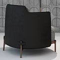 Modern Textured Grey Fabric Upholstered Ottoman With Rose Gold Metal Legs And Circular Wall