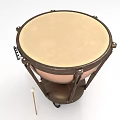 Professional Timpani Percussion Instrument With Natural Drumhead Metal Frame And Mallet