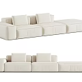 Light Beige Modern Modular Sectional Sofa With Comfortable Cushions And Sleek Design 3d model