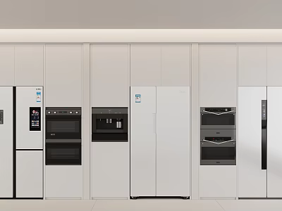 Modern Kitchen Appliances Refrigerator Freezer Smart Refrigerator Oven Disinfection Cabinet Dishwasher Double Door Refrigerator 3d model