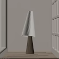 Modern Minimalist Floor Lamp With Wooden Base And White Pleated Lampshade
