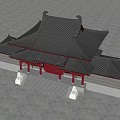 Chinese-style ancient public buildings 3d model