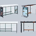 Modern Bus Stop Design With Canopy Transparent Panels Bench And Advertising