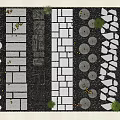 Garden Stepping Stones Path Design With Various Stone Shapes And Green Plants