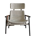 Comfortable Modern Leisure Chair Design With Beige Cushion Brown Accent And Black Frame
