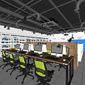 Industrial Workshop Interior With Workbenches Machinery Equipment And Display Screens
