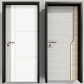 Modern Hinged Doors With Glass Panels And Multiple Design Styles For Interior Use 3d model